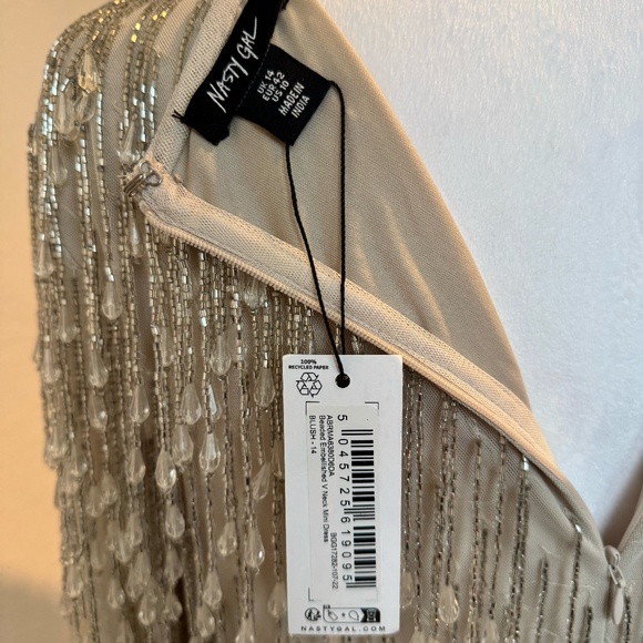 NastyGal Silver Beaded Dress - Picture 6 of 6